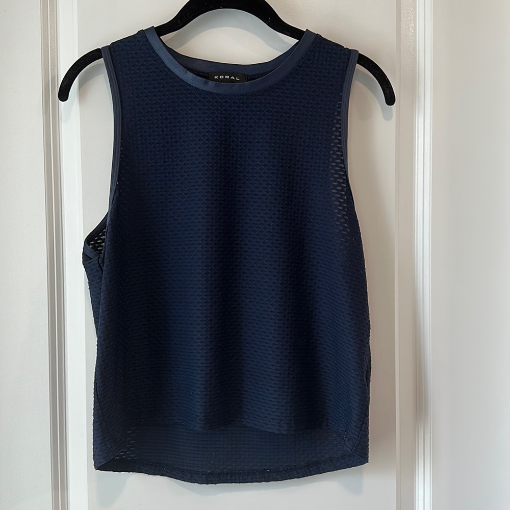 Navy Blue Koral Tank Top